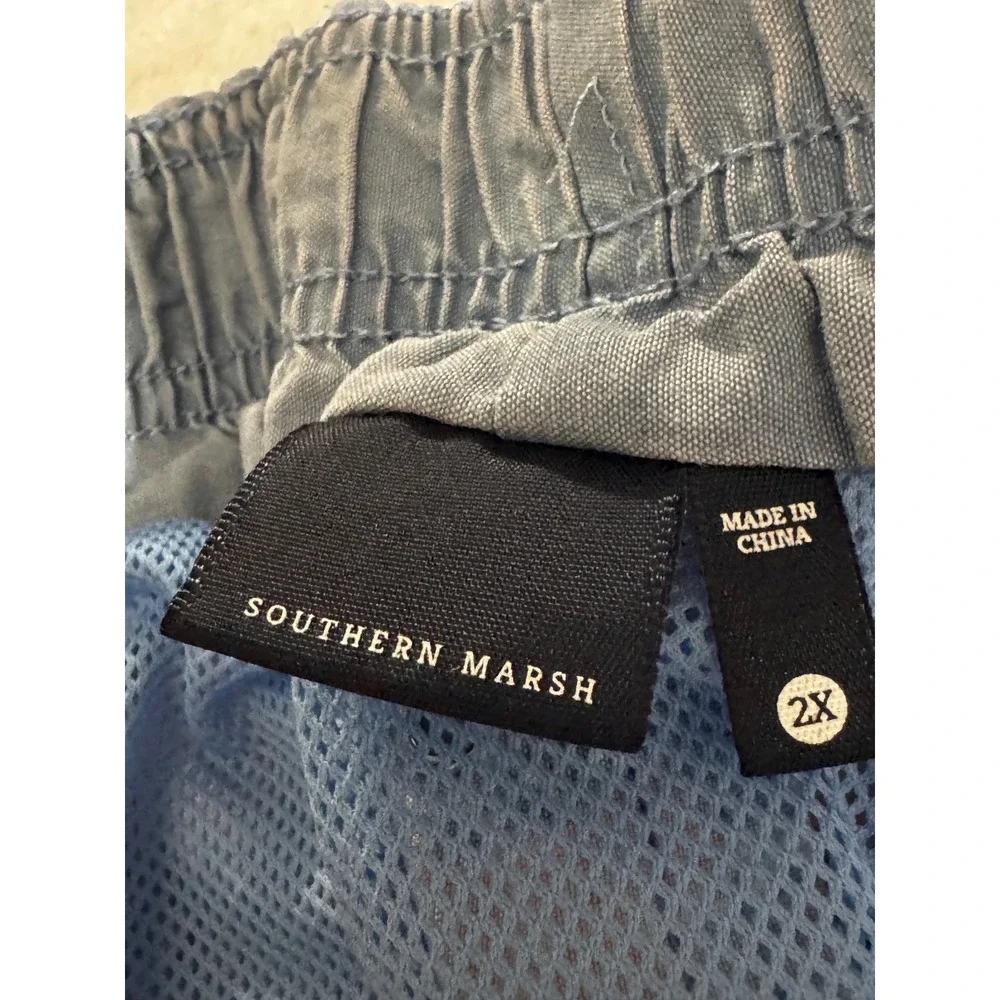 Southern Marsh Shoals SEAWASH Swim Trunks Mayan Watercolor Slate Coral 2XL NEW